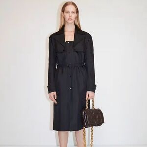 NWT Bottega Veneta Black Trench Coat Missing Belt | 34